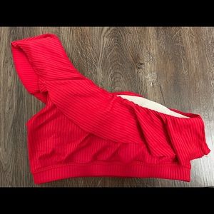Albion red swim top